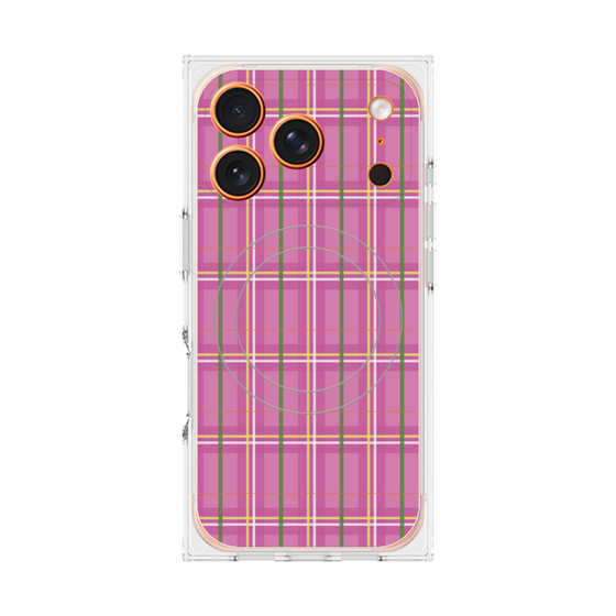プレミアムスクエアケース with MagSafe［ Tartan Check - Pink ］