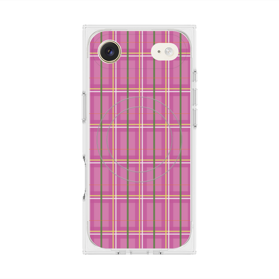プレミアムスクエアケース with MagSafe［ Tartan Check - Pink ］