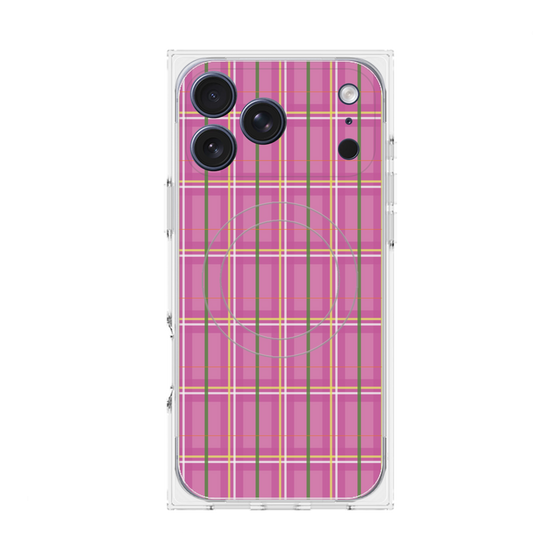 プレミアムスクエアケース with MagSafe［ Tartan Check - Pink ］