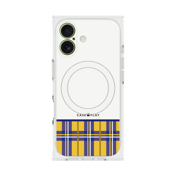 プレミアムスクエアケース with MagSafe［ CASEPLAY Tartan Check - Yellow ］