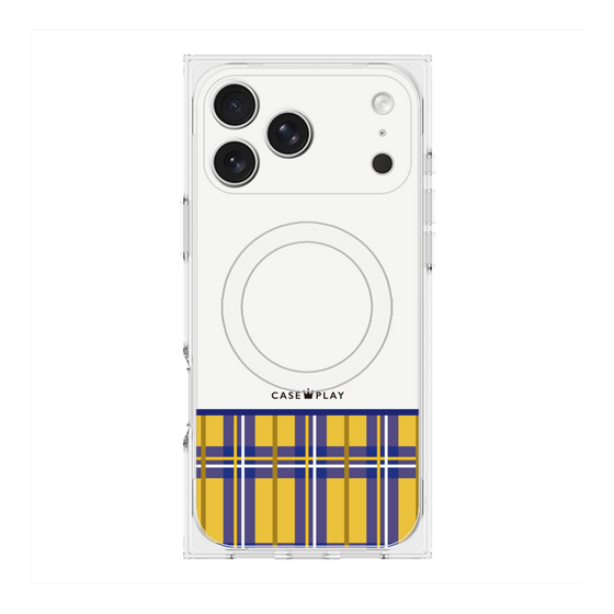 プレミアムスクエアケース with MagSafe［ CASEPLAY Tartan Check - Yellow ］