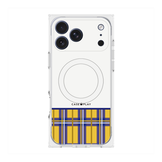 プレミアムスクエアケース with MagSafe［ CASEPLAY Tartan Check - Yellow ］