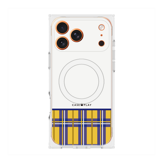 プレミアムスクエアケース with MagSafe［ CASEPLAY Tartan Check - Yellow ］