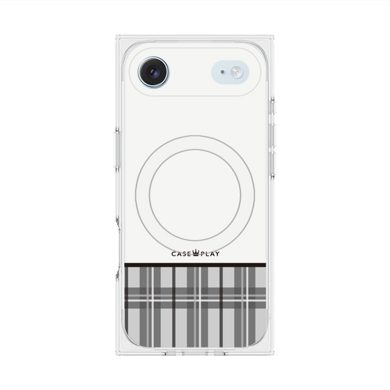 プレミアムスクエアケース with MagSafe［ CASEPLAY Tartan Check - Gray ］