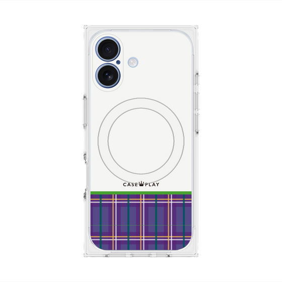 プレミアムスクエアケース with MagSafe［ CASEPLAY Tartan Check - Purple ］