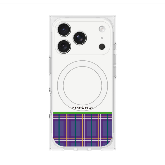 プレミアムスクエアケース with MagSafe［ CASEPLAY Tartan Check - Purple ］
