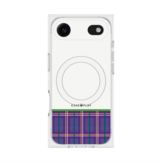 プレミアムスクエアケース with MagSafe［ CASEPLAY Tartan Check - Purple ］