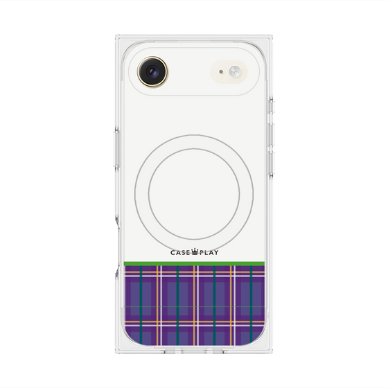 プレミアムスクエアケース with MagSafe［ CASEPLAY Tartan Check - Purple ］