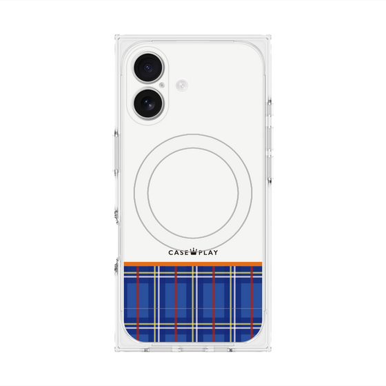 プレミアムスクエアケース with MagSafe［ CASEPLAY Tartan Check - Blue ］