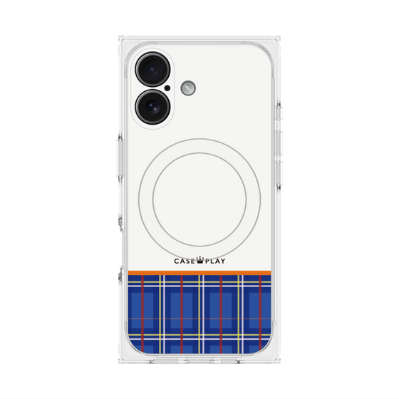 プレミアムスクエアケース with MagSafe［ CASEPLAY Tartan Check - Blue ］