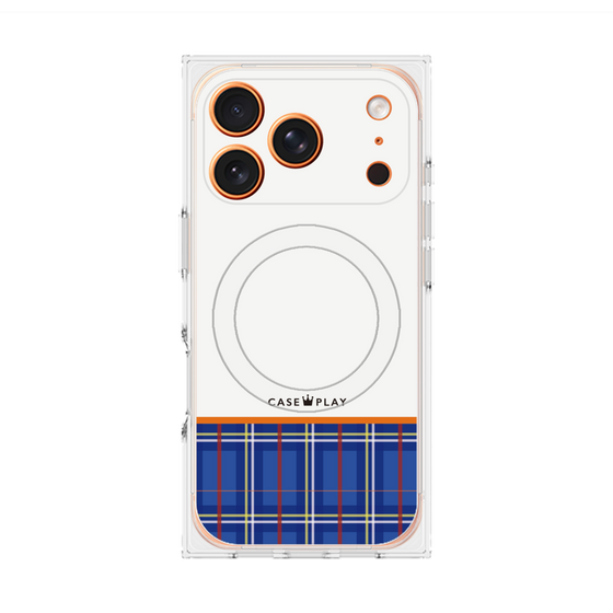プレミアムスクエアケース with MagSafe［ CASEPLAY Tartan Check - Blue ］