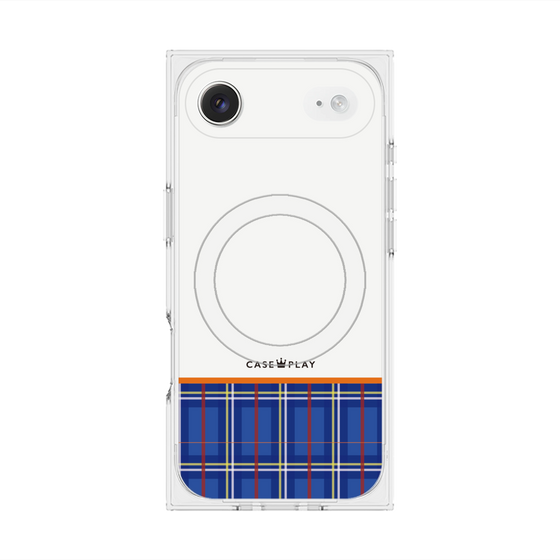 プレミアムスクエアケース with MagSafe［ CASEPLAY Tartan Check - Blue ］