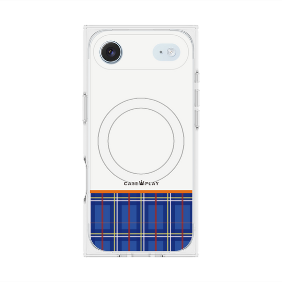 プレミアムスクエアケース with MagSafe［ CASEPLAY Tartan Check - Blue ］