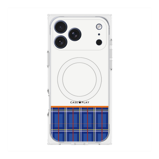 プレミアムスクエアケース with MagSafe［ CASEPLAY Tartan Check - Blue ］