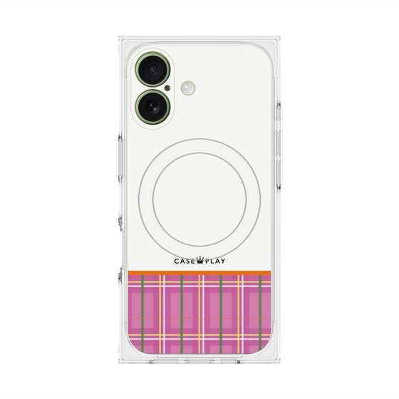 プレミアムスクエアケース with MagSafe［ CASEPLAY Tartan Check - Pink ］