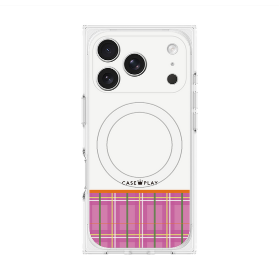 プレミアムスクエアケース with MagSafe［ CASEPLAY Tartan Check - Pink ］