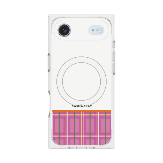 プレミアムスクエアケース with MagSafe［ CASEPLAY Tartan Check - Pink ］