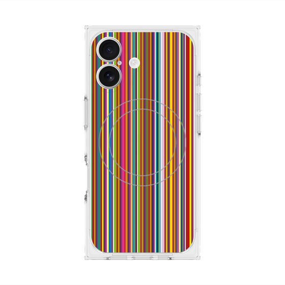 プレミアムスクエアケース with MagSafe［ Colorful Stripe ］