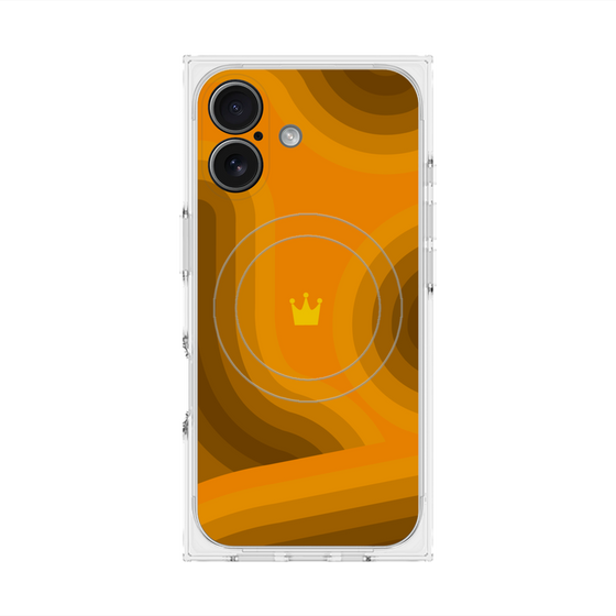 プレミアムスクエアケース with MagSafe［ CASEPLAY Winding Pattern - Orange ］