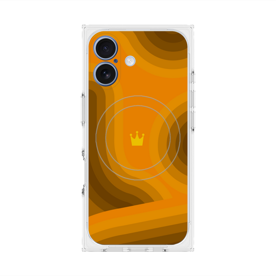 プレミアムスクエアケース with MagSafe［ CASEPLAY Winding Pattern - Orange ］