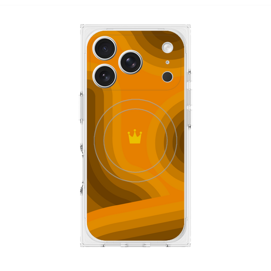 プレミアムスクエアケース with MagSafe［ CASEPLAY Winding Pattern - Orange ］