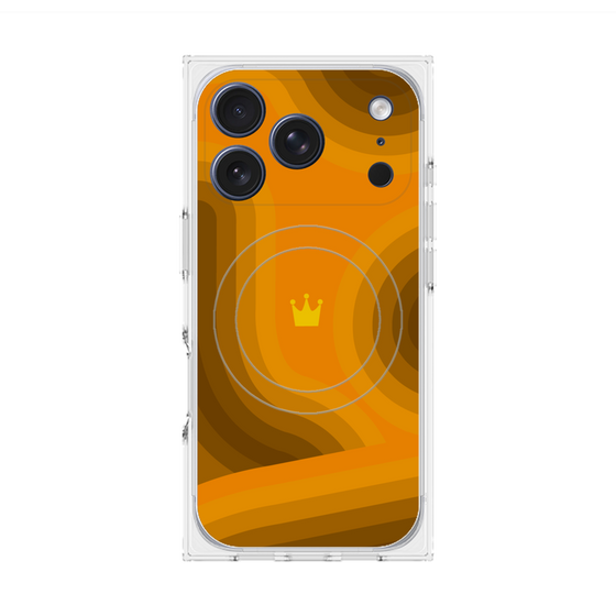 プレミアムスクエアケース with MagSafe［ CASEPLAY Winding Pattern - Orange ］