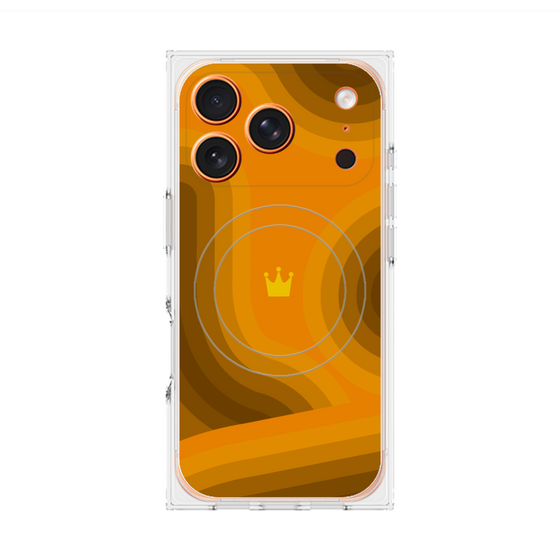 プレミアムスクエアケース with MagSafe［ CASEPLAY Winding Pattern - Orange ］