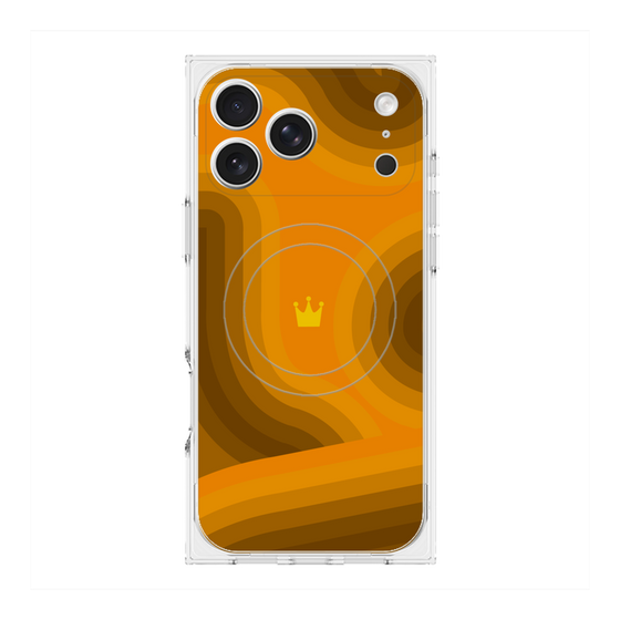プレミアムスクエアケース with MagSafe［ CASEPLAY Winding Pattern - Orange ］