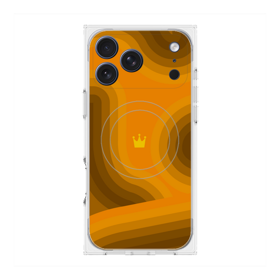 プレミアムスクエアケース with MagSafe［ CASEPLAY Winding Pattern - Orange ］