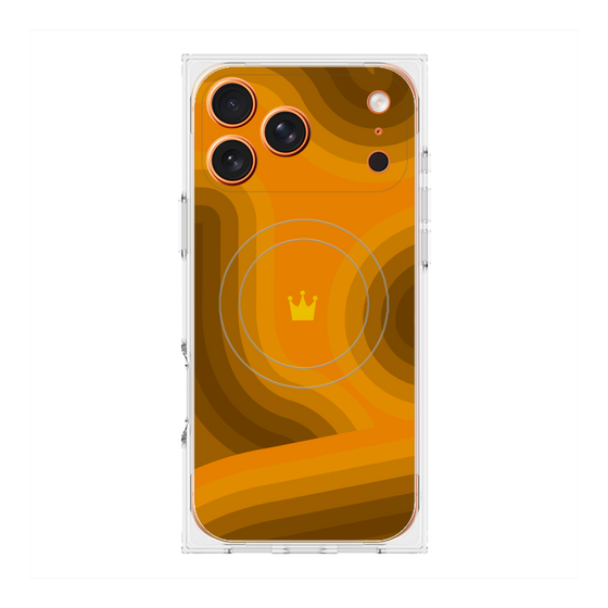 プレミアムスクエアケース with MagSafe［ CASEPLAY Winding Pattern - Orange ］
