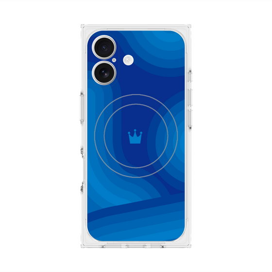 プレミアムスクエアケース with MagSafe［ CASEPLAY Winding Pattern - Blue ］