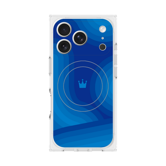 プレミアムスクエアケース with MagSafe［ CASEPLAY Winding Pattern - Blue ］