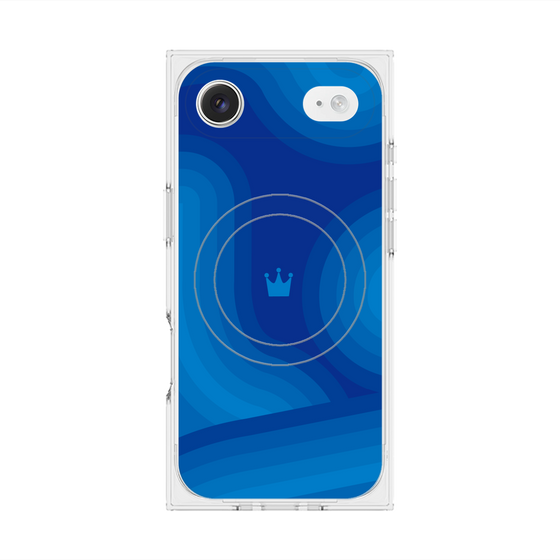 プレミアムスクエアケース with MagSafe［ CASEPLAY Winding Pattern - Blue ］