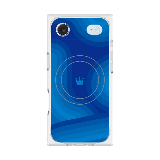 プレミアムスクエアケース with MagSafe［ CASEPLAY Winding Pattern - Blue ］