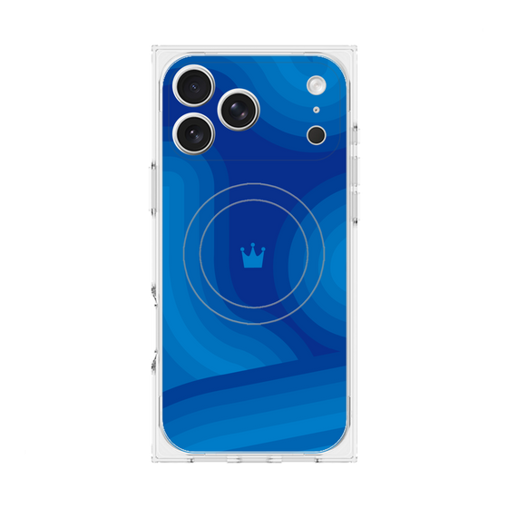 プレミアムスクエアケース with MagSafe［ CASEPLAY Winding Pattern - Blue ］