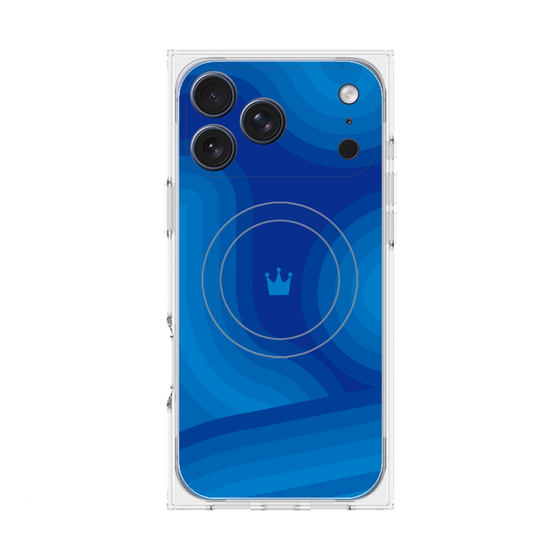 プレミアムスクエアケース with MagSafe［ CASEPLAY Winding Pattern - Blue ］