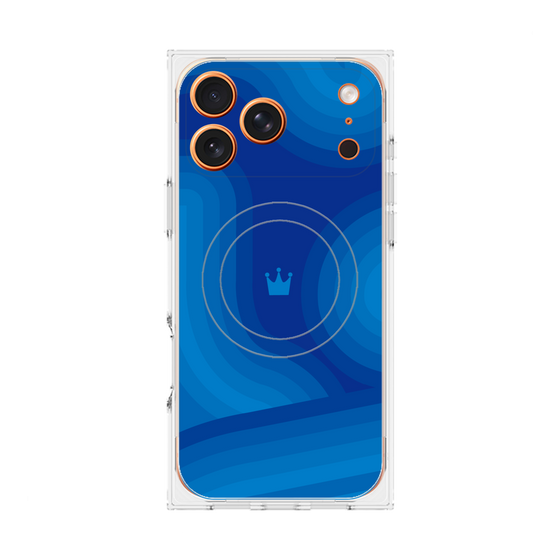 プレミアムスクエアケース with MagSafe［ CASEPLAY Winding Pattern - Blue ］