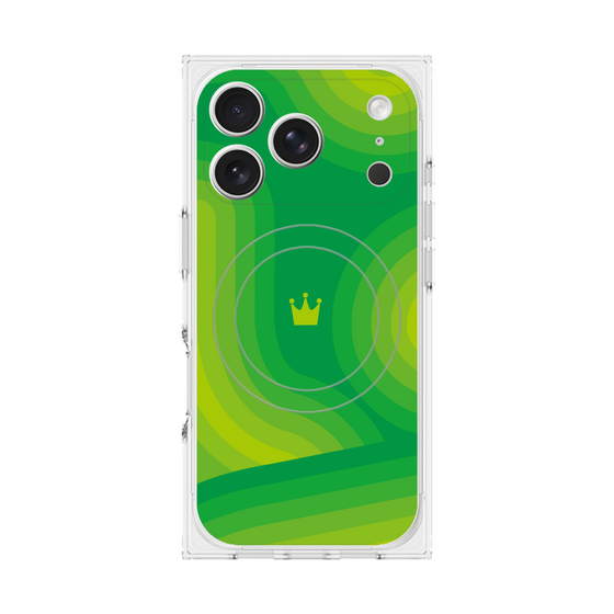 プレミアムスクエアケース with MagSafe［ CASEPLAY Winding Pattern - Green ］