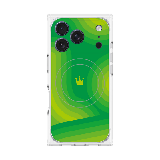 プレミアムスクエアケース with MagSafe［ CASEPLAY Winding Pattern - Green ］
