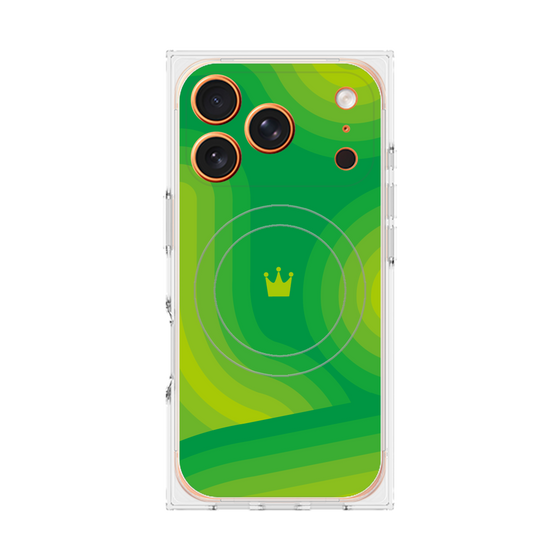 プレミアムスクエアケース with MagSafe［ CASEPLAY Winding Pattern - Green ］