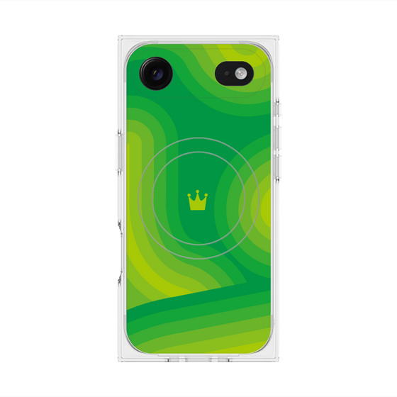 プレミアムスクエアケース with MagSafe［ CASEPLAY Winding Pattern - Green ］