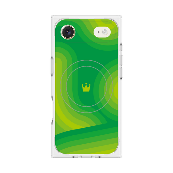 プレミアムスクエアケース with MagSafe［ CASEPLAY Winding Pattern - Green ］