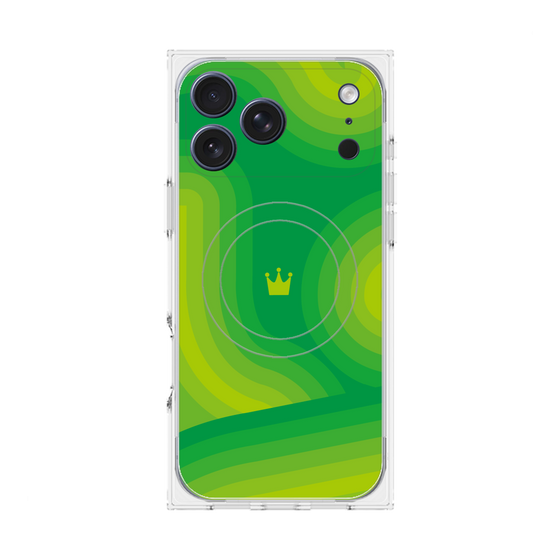 プレミアムスクエアケース with MagSafe［ CASEPLAY Winding Pattern - Green ］
