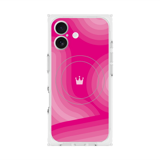 プレミアムスクエアケース with MagSafe［ CASEPLAY Winding Pattern - Pink ］