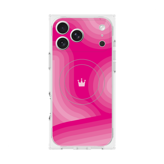 プレミアムスクエアケース with MagSafe［ CASEPLAY Winding Pattern - Pink ］