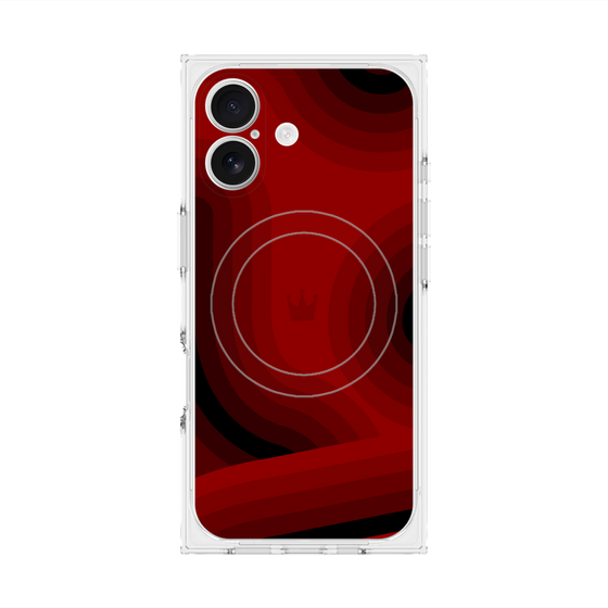 プレミアムスクエアケース with MagSafe［ CASEPLAY Winding Pattern - Red ］