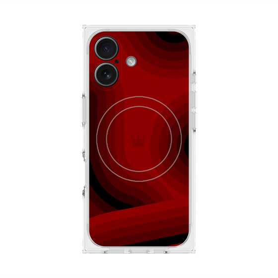 プレミアムスクエアケース with MagSafe［ CASEPLAY Winding Pattern - Red ］