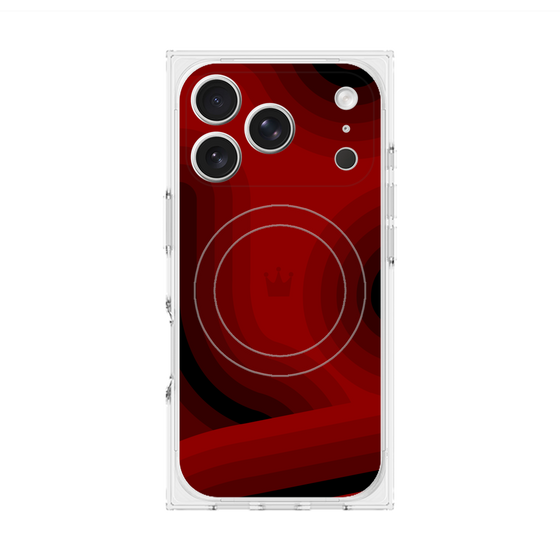 プレミアムスクエアケース with MagSafe［ CASEPLAY Winding Pattern - Red ］