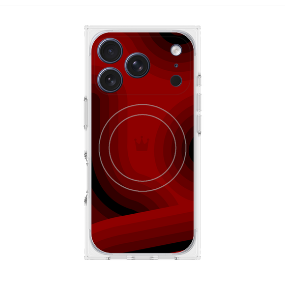 プレミアムスクエアケース with MagSafe［ CASEPLAY Winding Pattern - Red ］