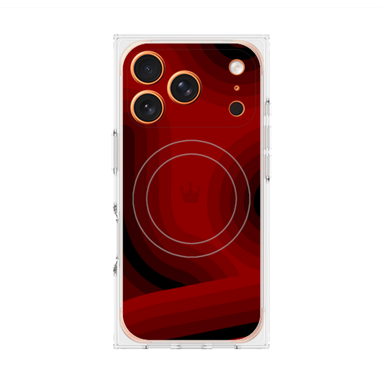 プレミアムスクエアケース with MagSafe［ CASEPLAY Winding Pattern - Red ］